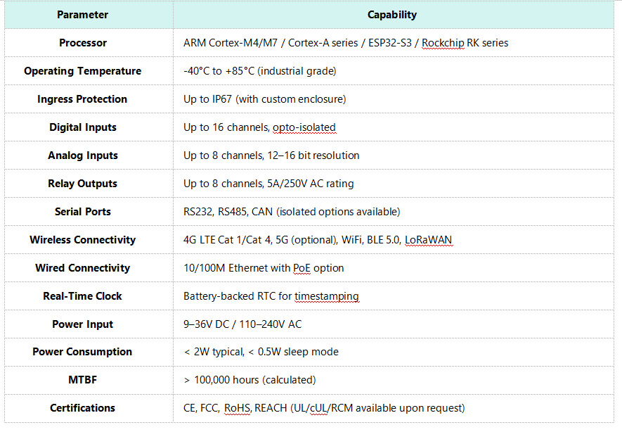 Technical Specifications Snapshot Technical Specifications Snapshot